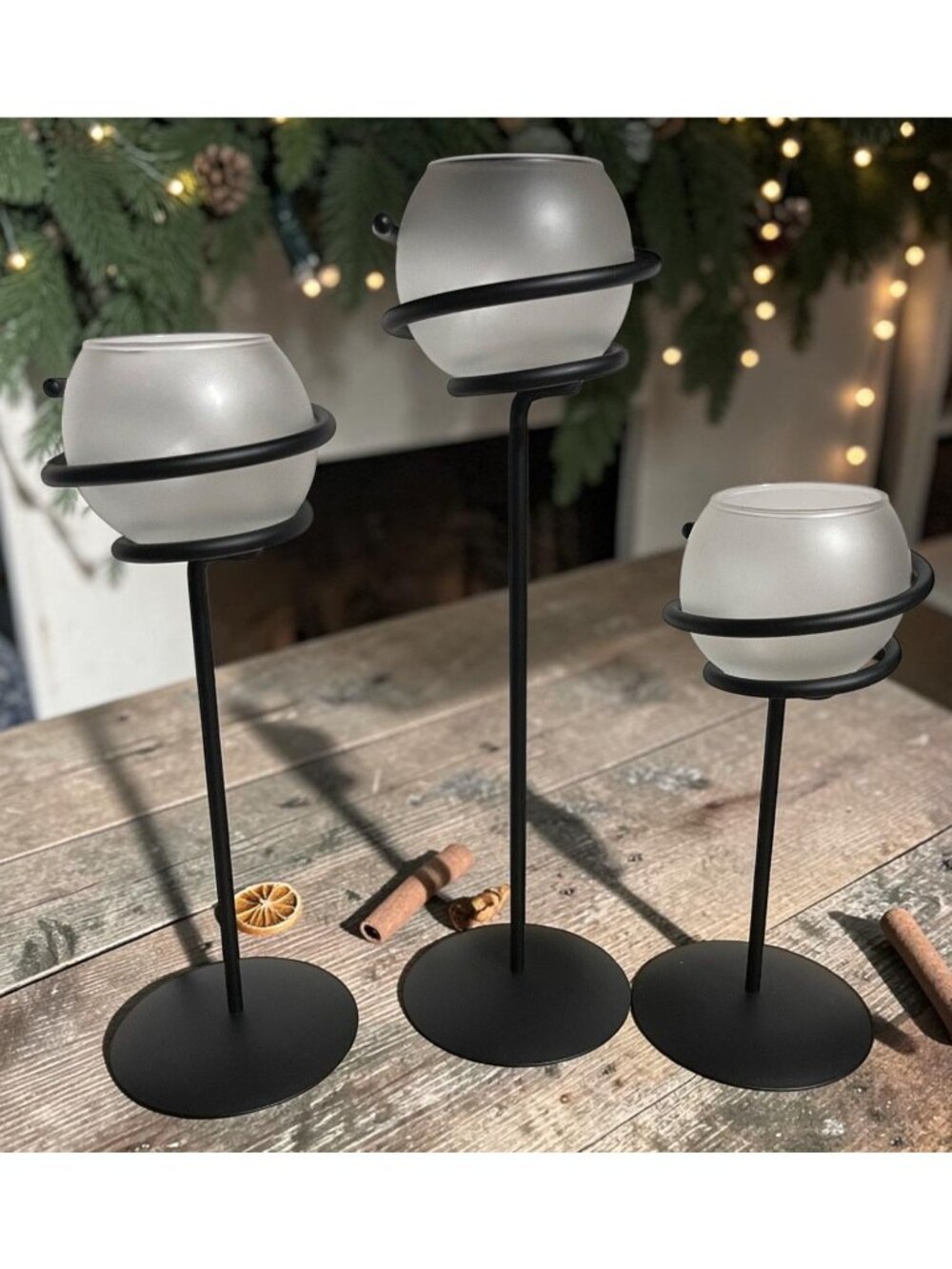 PartyLite Spiral Light Candle Holders Frosted Glass Votive Globes Set of 3 VTG